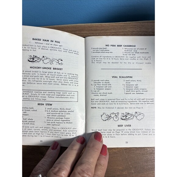 Vintage Rival Crock Pot Electric Stoneware Cooker Recipes Cookbook Cook Book - Picture 8 of 13